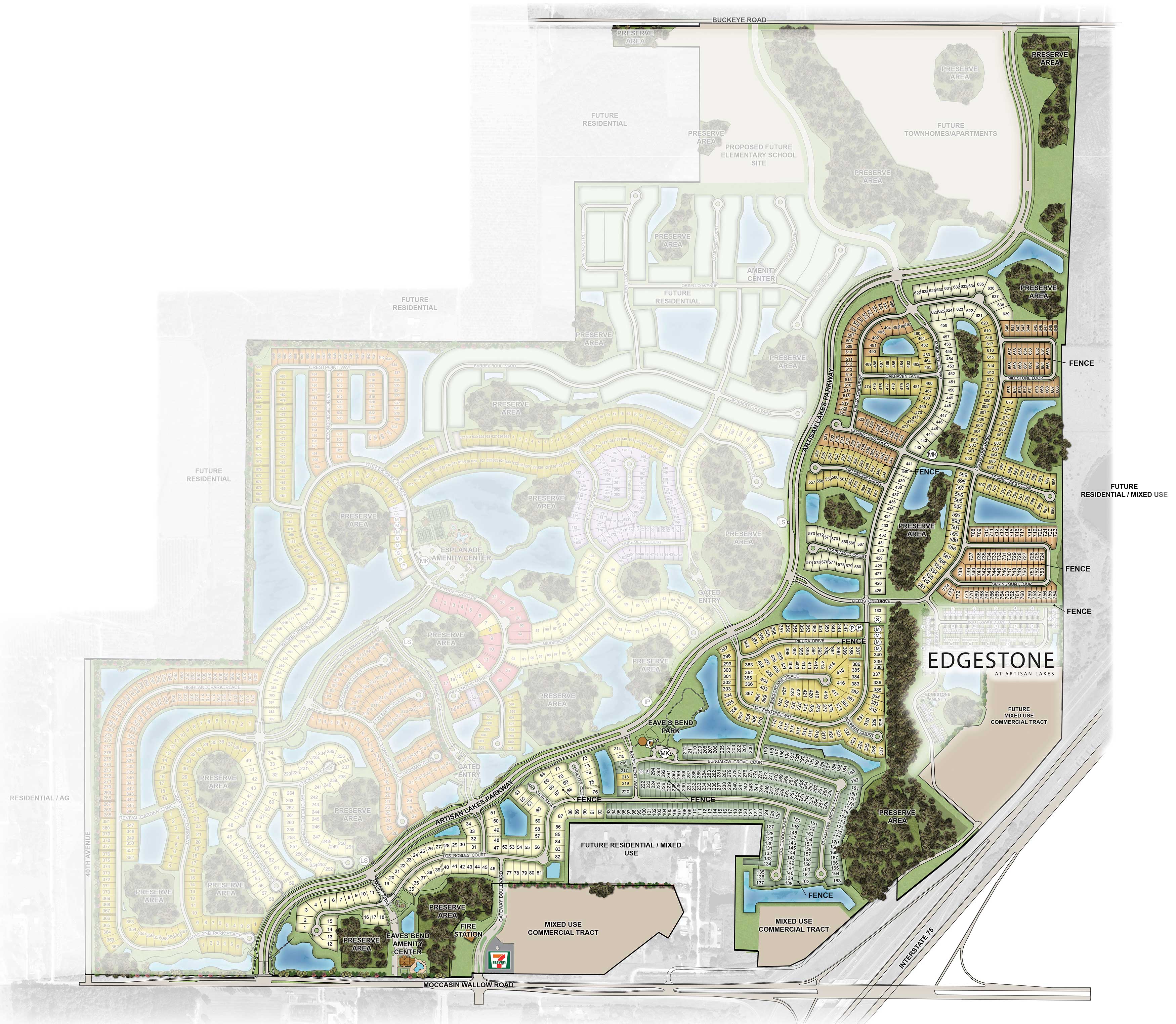 Eave's Bend at Artisan Lakes site plan