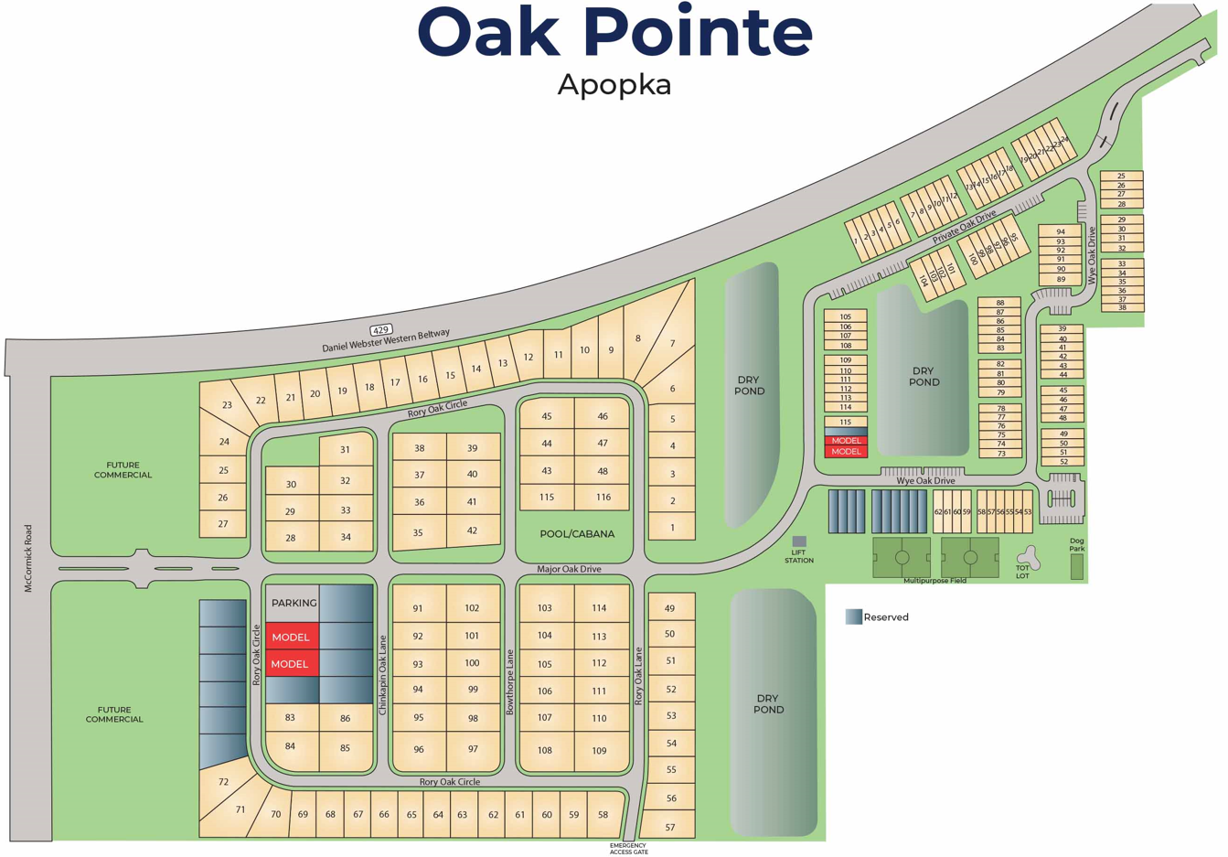 Oak Pointe site plan
