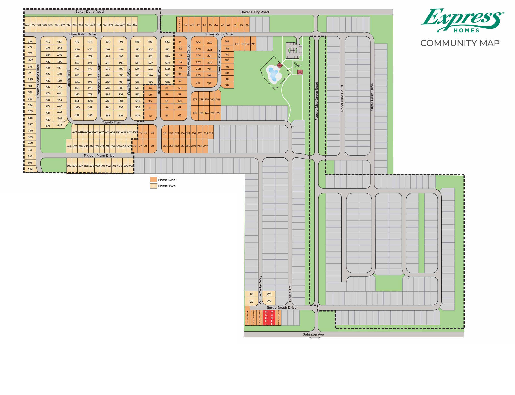 Cypress Park Estates site plan