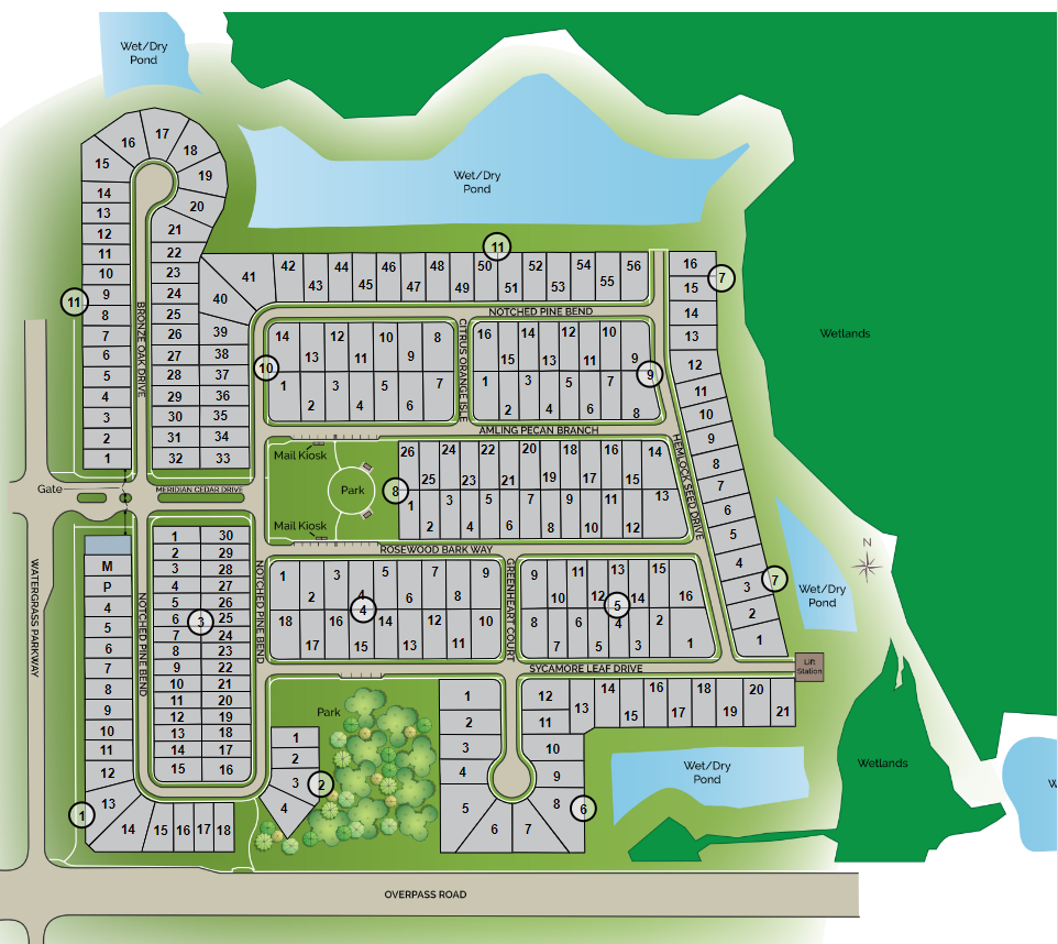 Whispering Oaks Preserve site plan