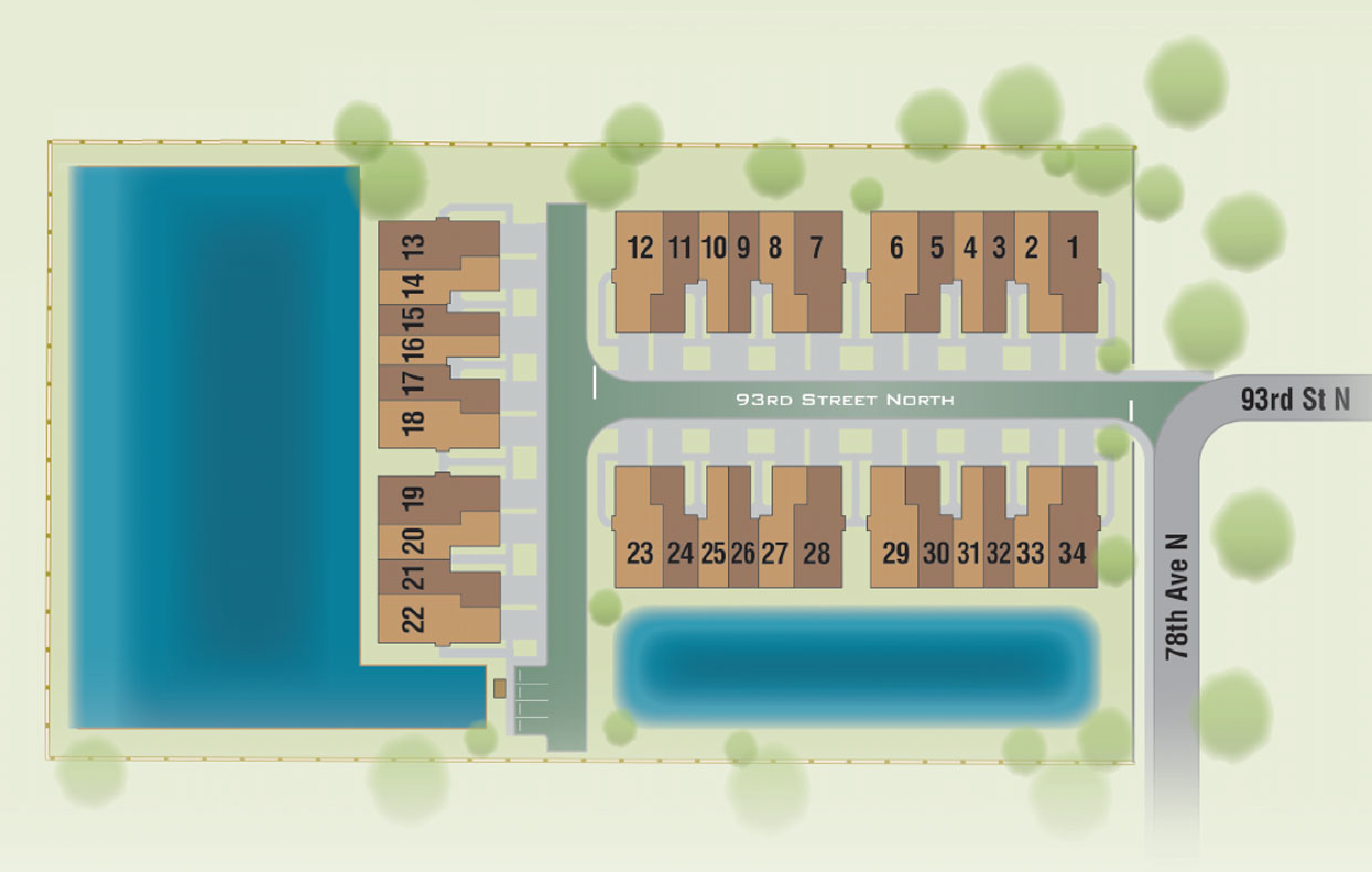 The Towns at Long Bayou site plan