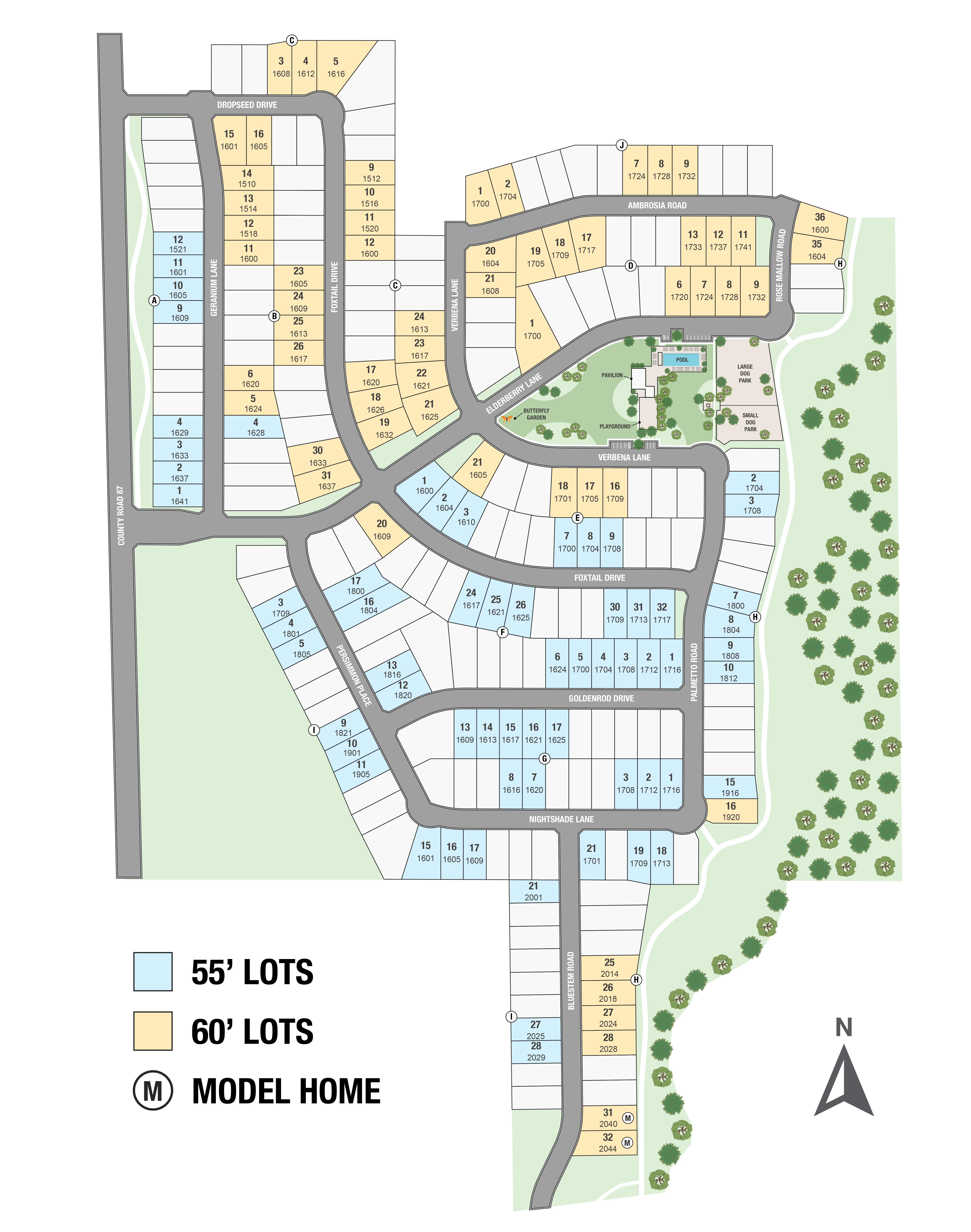 Cross Creek Meadows 60s site plan