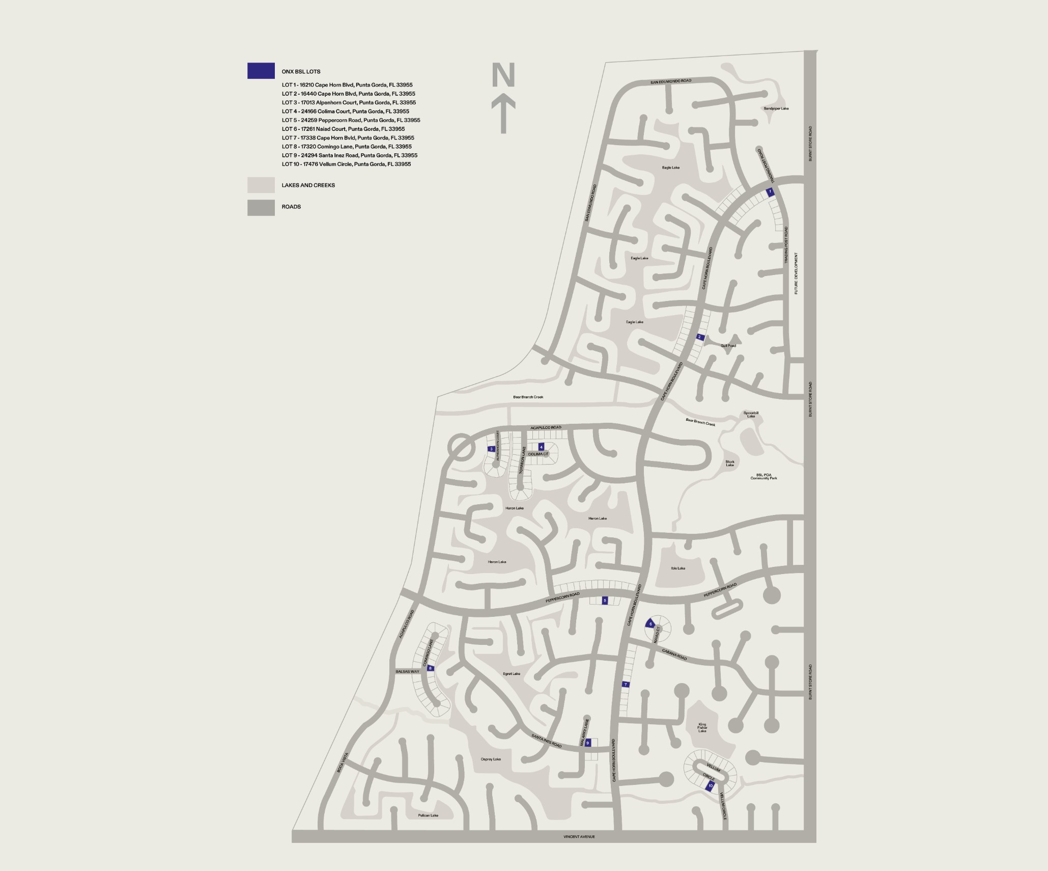 On Burnt Store Lakes site plan
