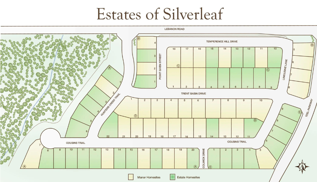 Silverleaf Estates in Frisco site plan