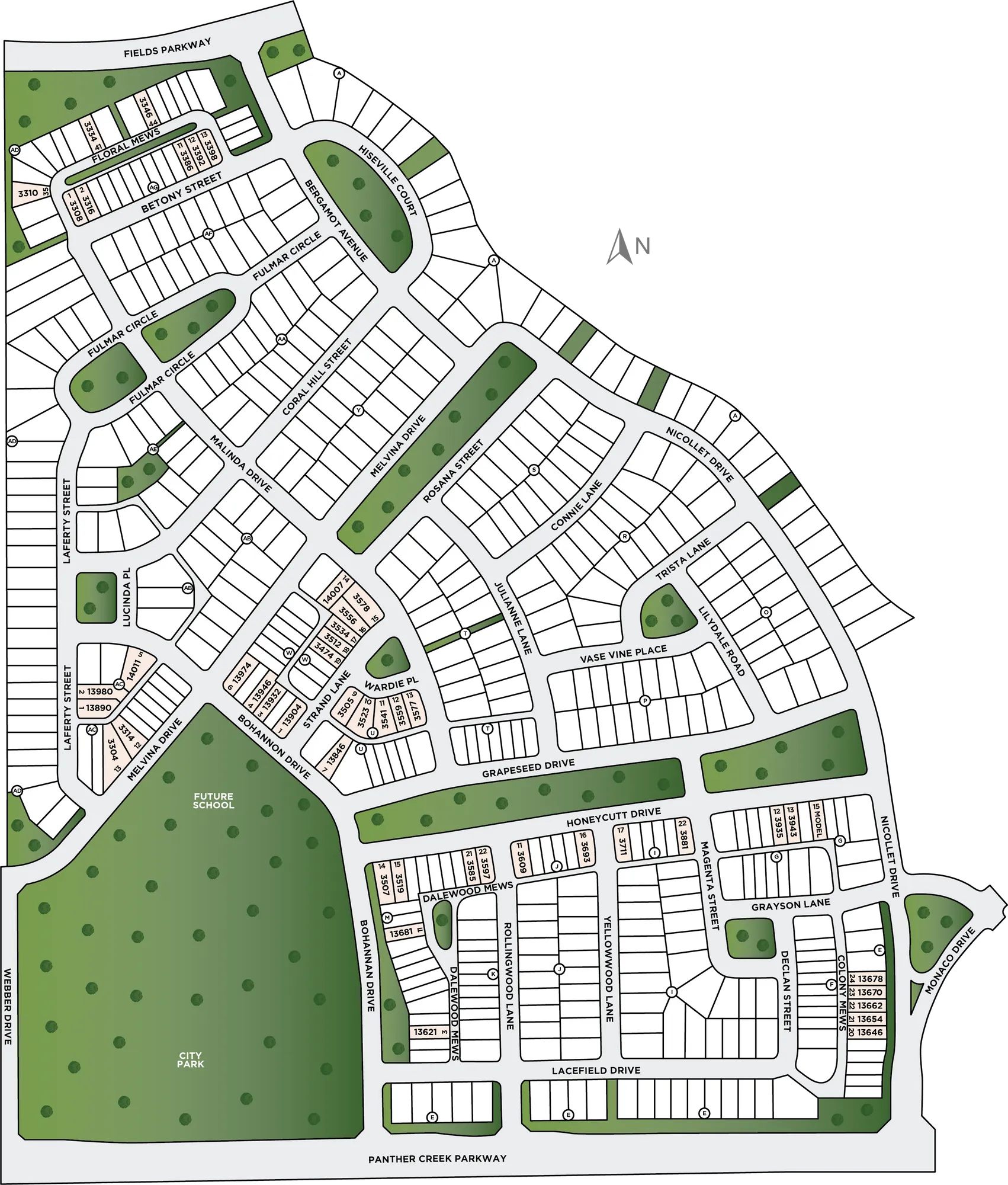 Fields - 40' Lots site plan
