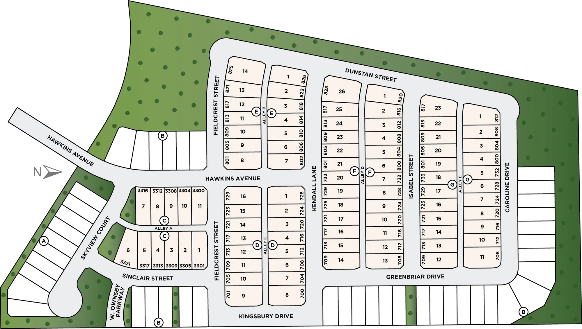 Light Farms Brenham - 40' Lots site plan