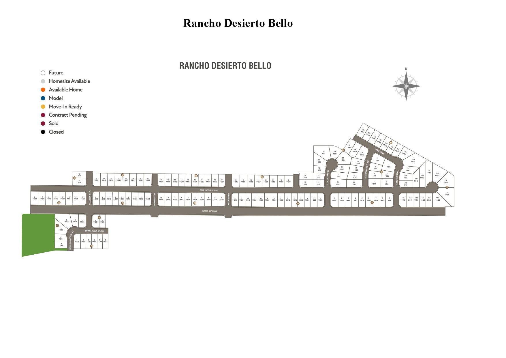 Rancho Desierto Bello site plan