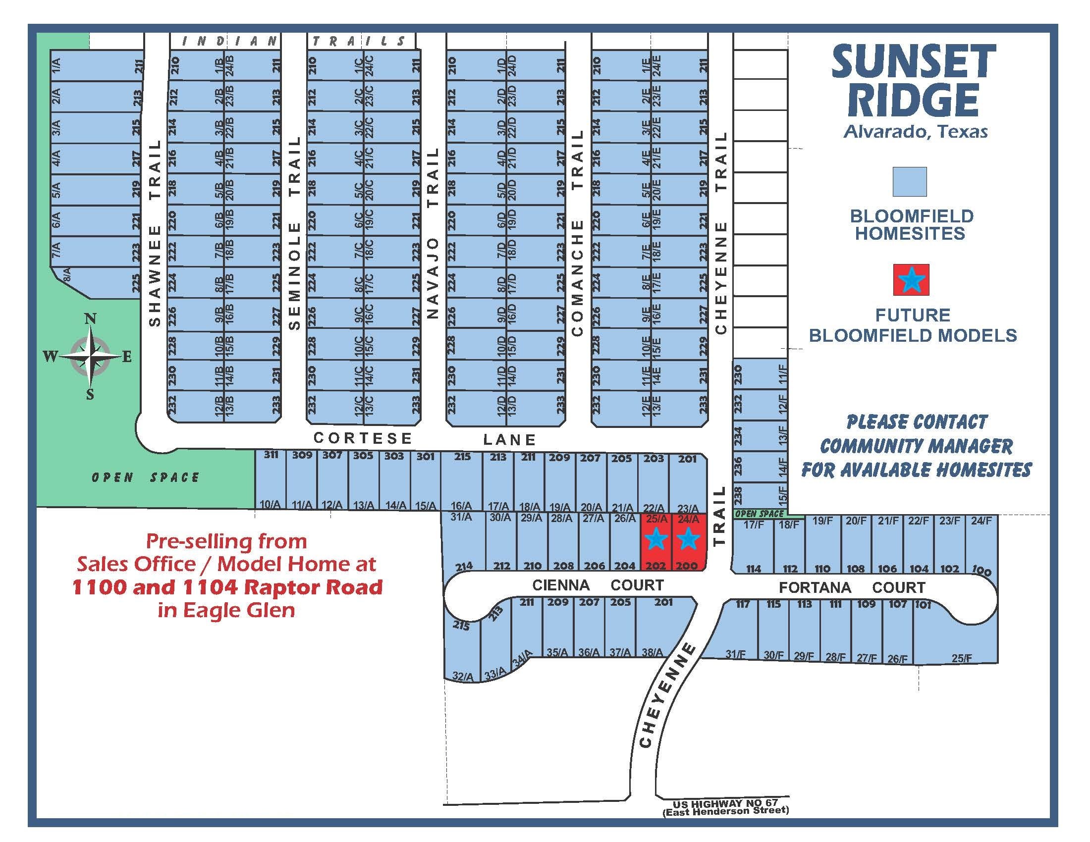 Sunset Ridge site plan