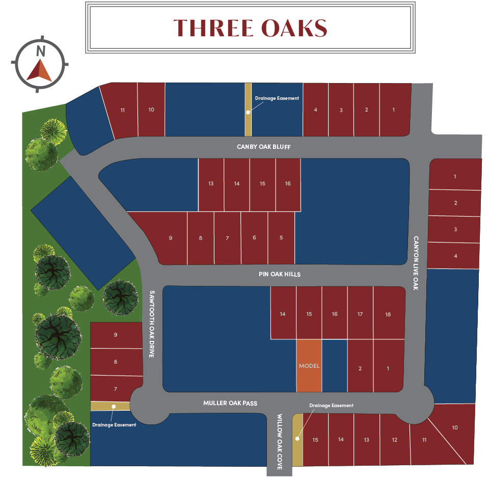THREE OAKS site plan