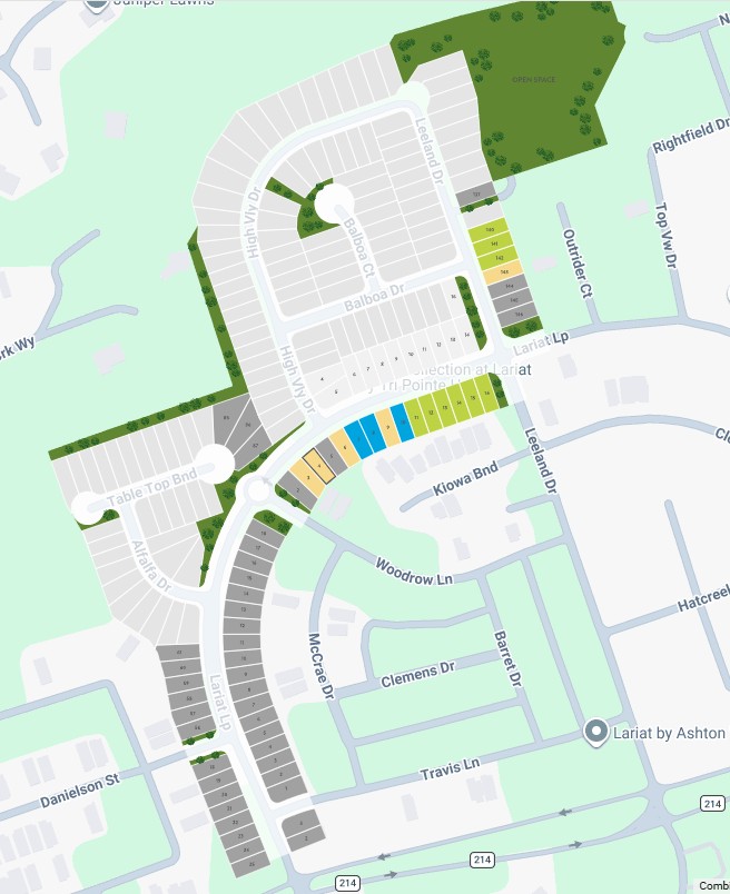 Arbor Collection at Lariat site plan