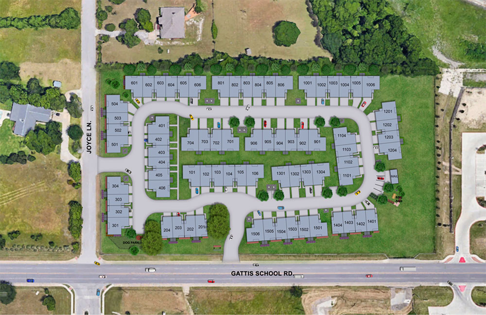 Townhomes at Gattis site plan