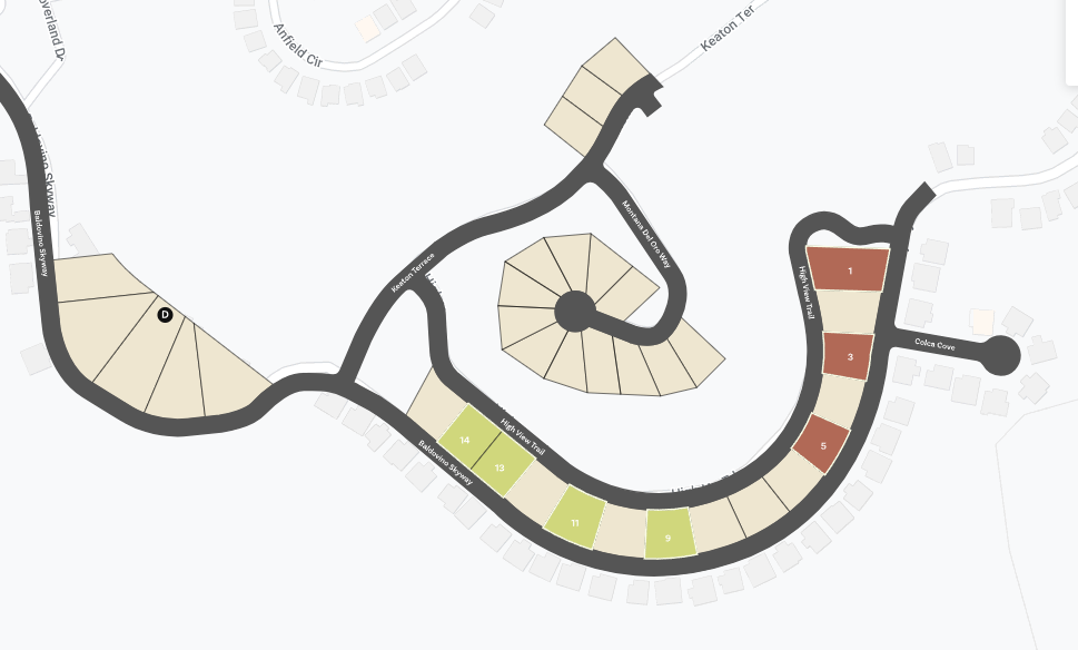 The Estates at Rough Hollow Vista Ridge site plan
