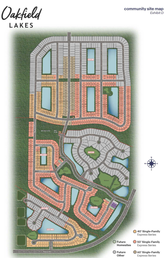 Oakfield Lakes site plan