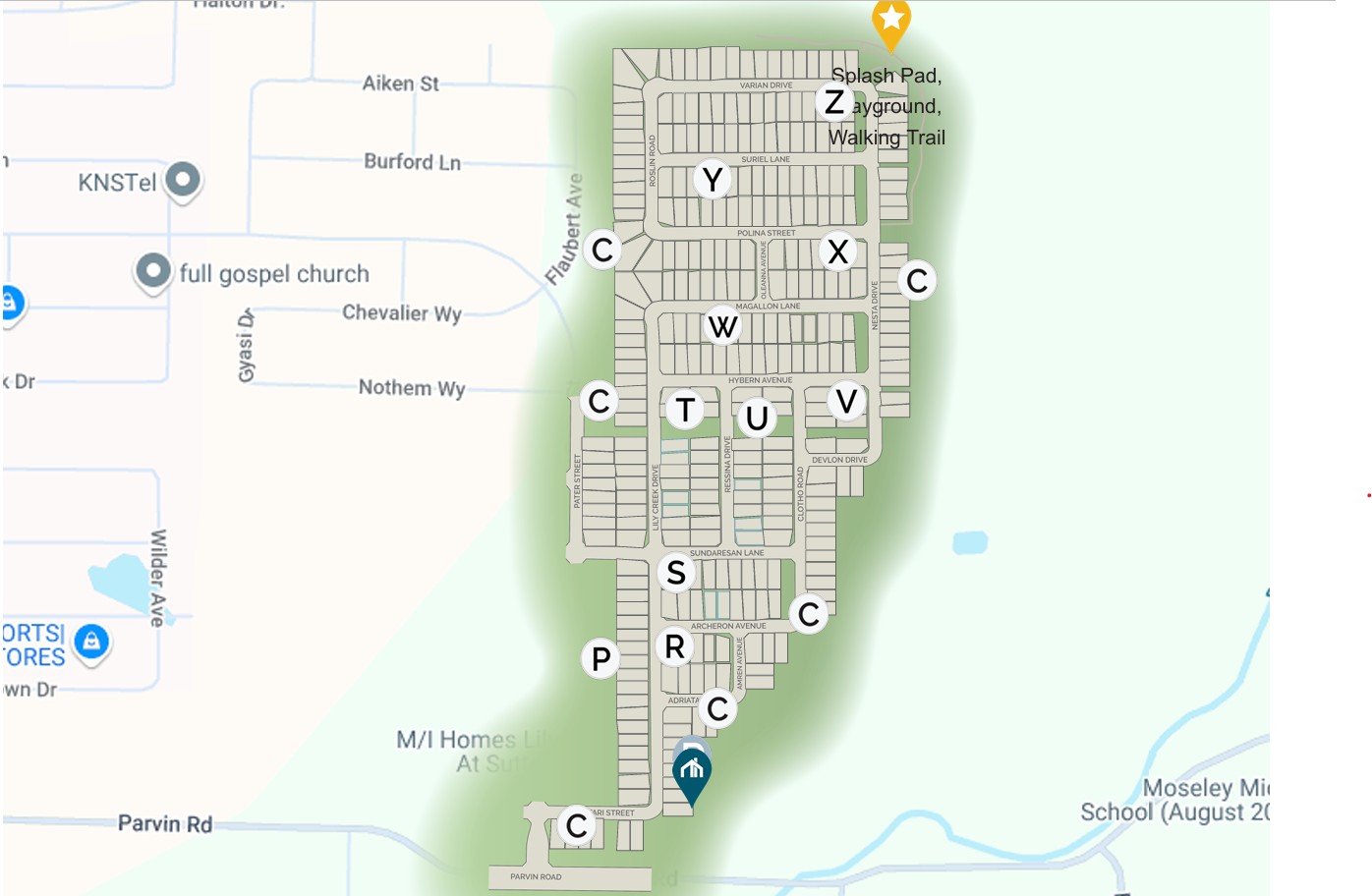 Lily Creek At Sutton Fields site plan