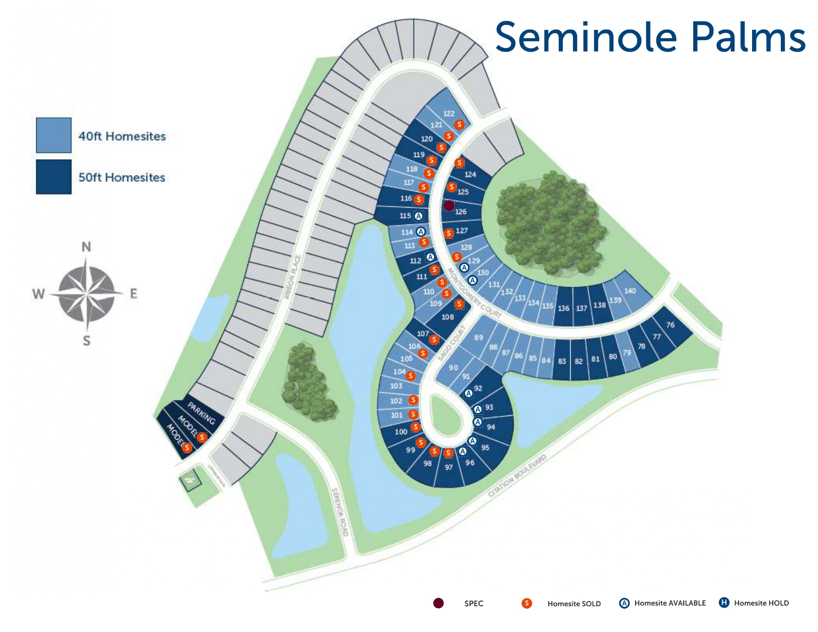 Seminole Palms Single-Family Homes site plan
