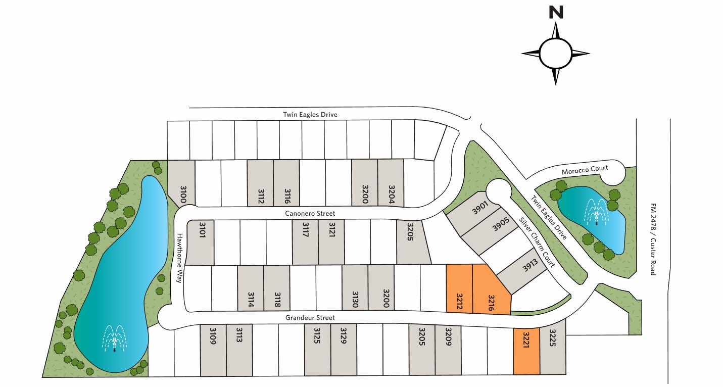 Mustang Lakes Huntington - 100ft Lots site plan