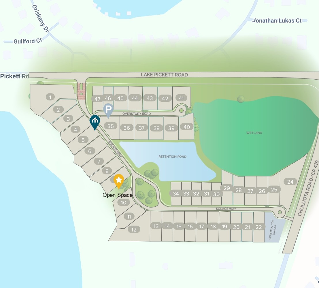 Solace at Corner Lake site plan