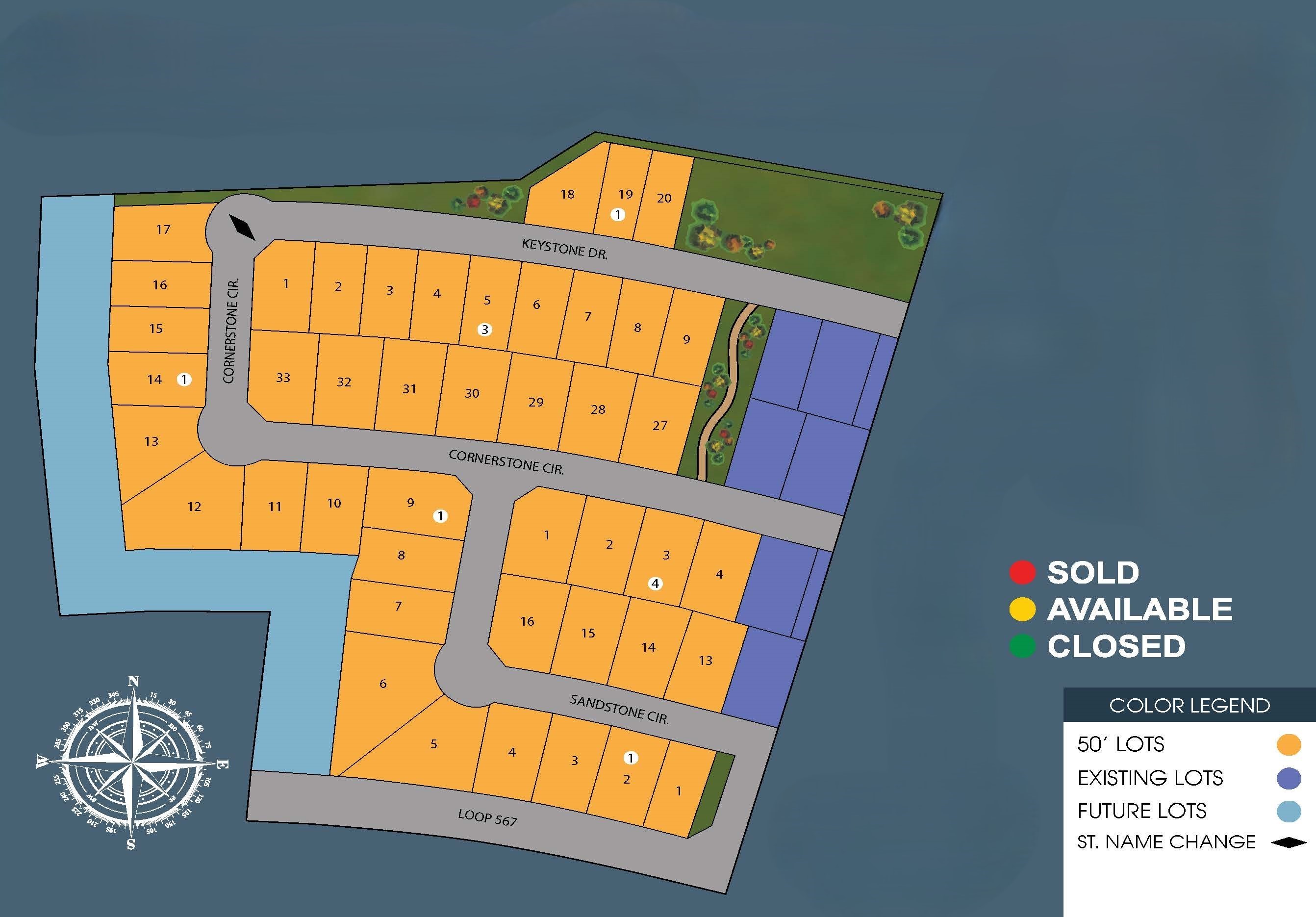 Sandstone Estates site plan