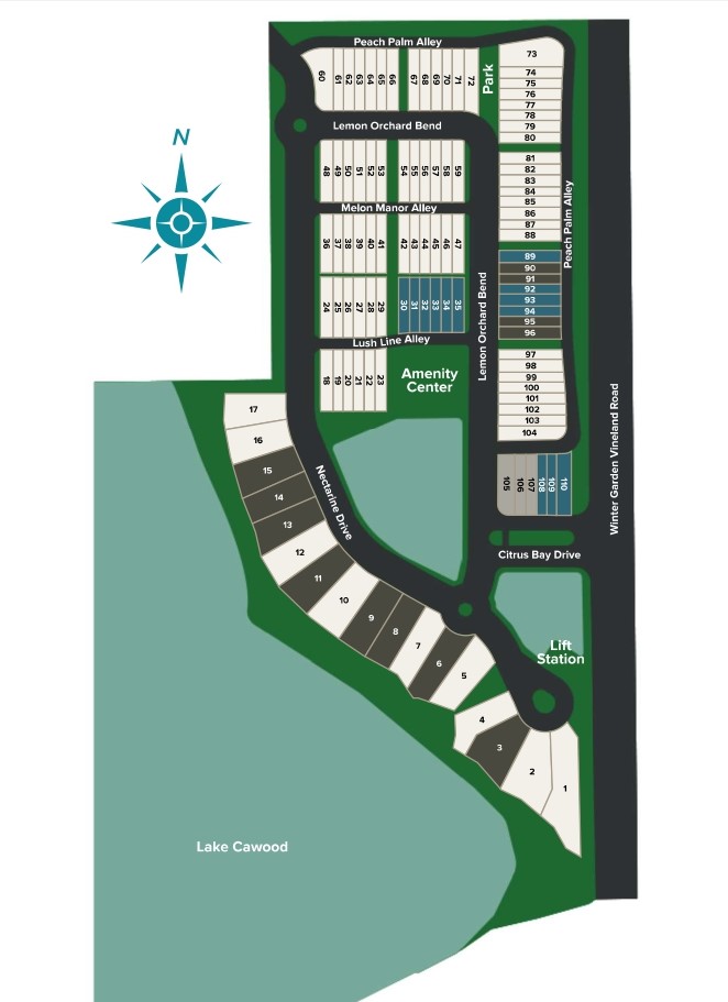 Lake Cawood Cove site plan