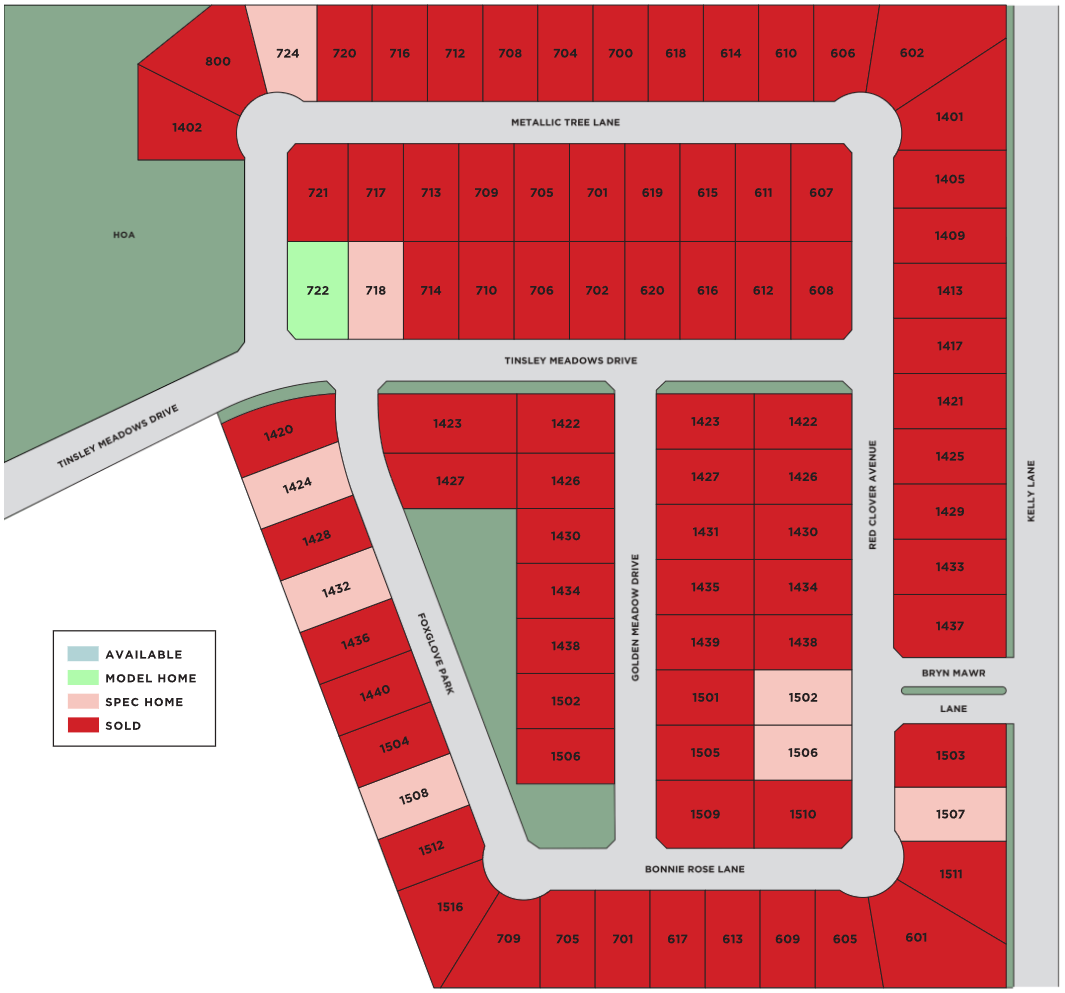 Tinsley Meadows site plan