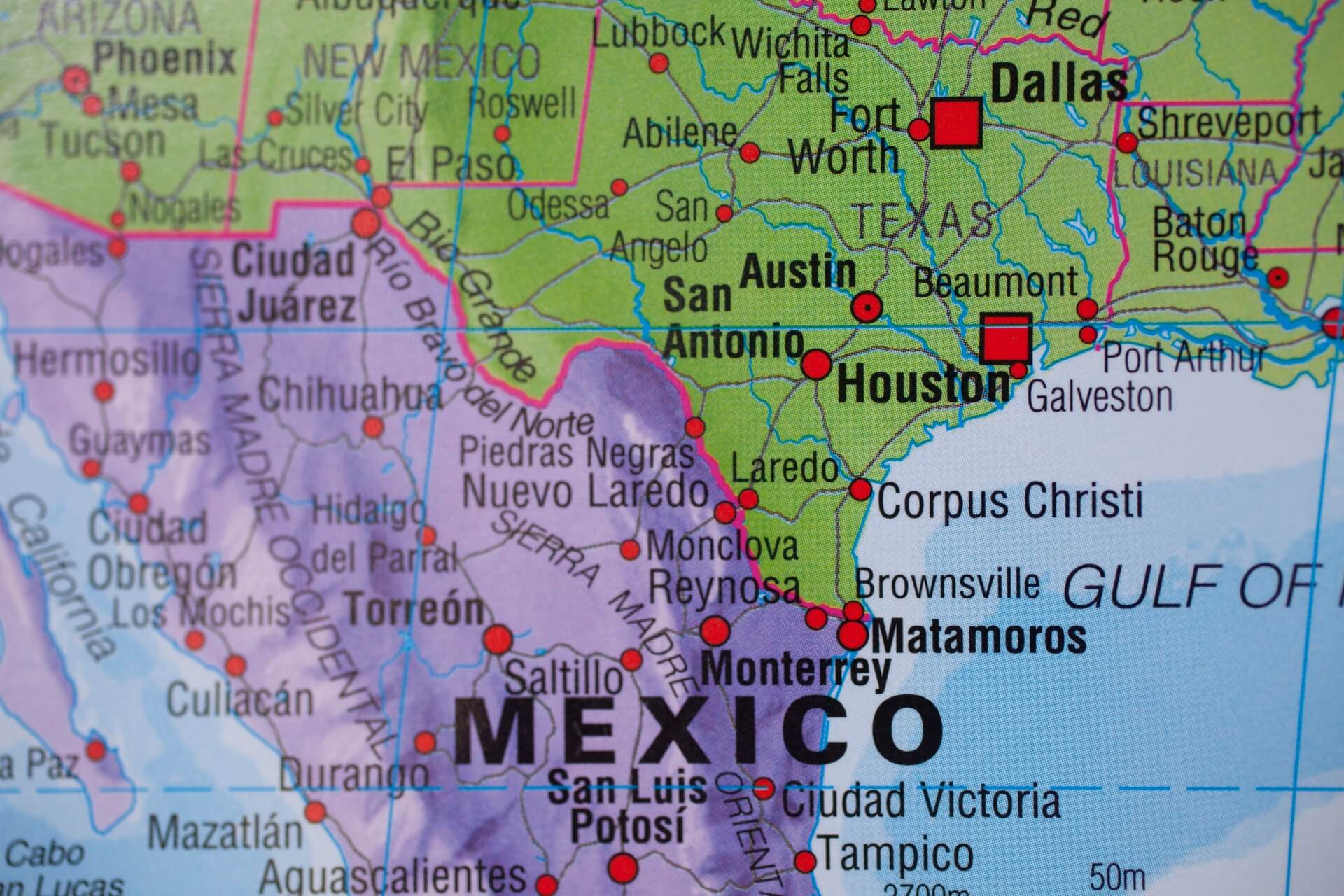 An overview of the major cities in Texas